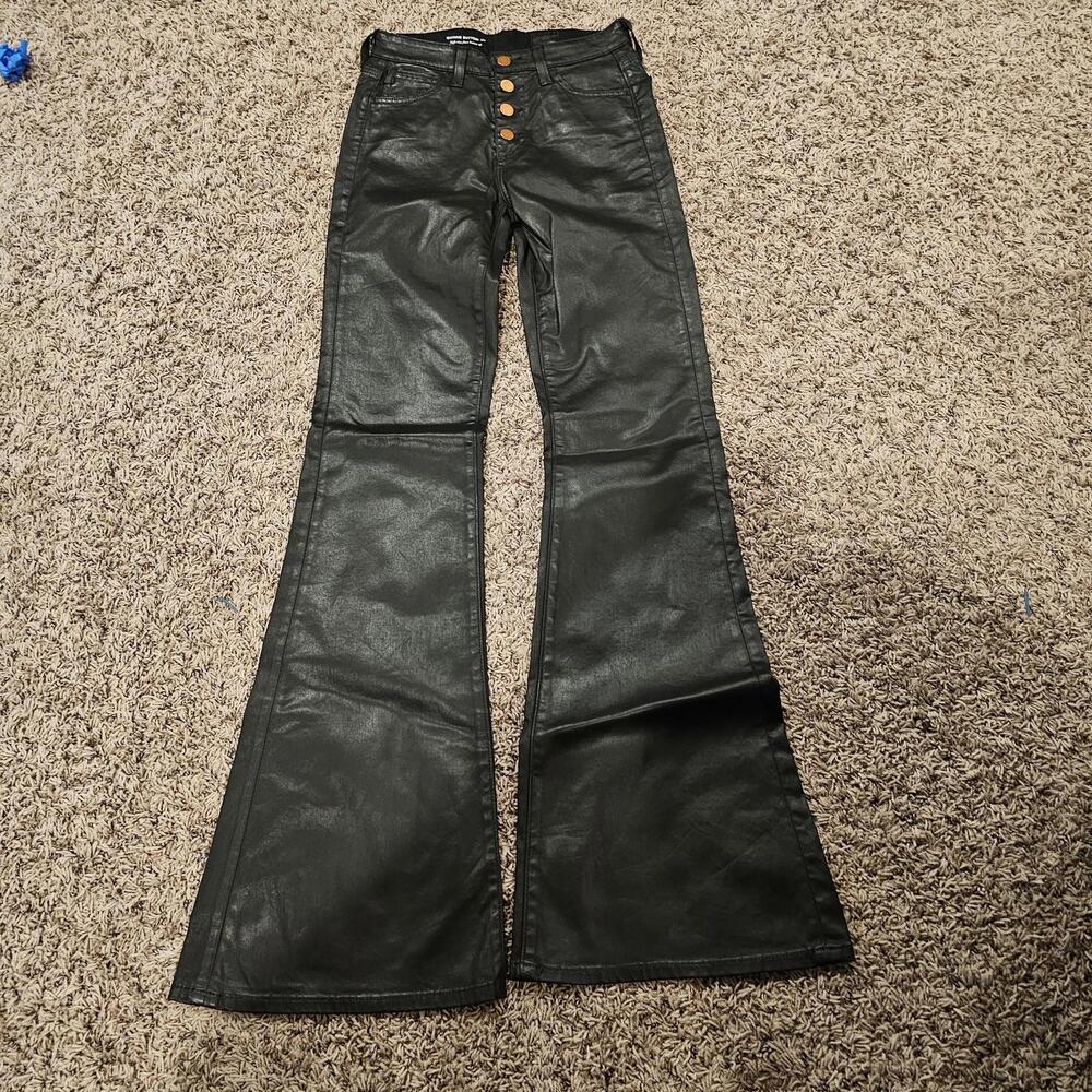 Adriano Goldschmied AG Quinne Flare Jeans Womens 26R Black Coated High Rise‎